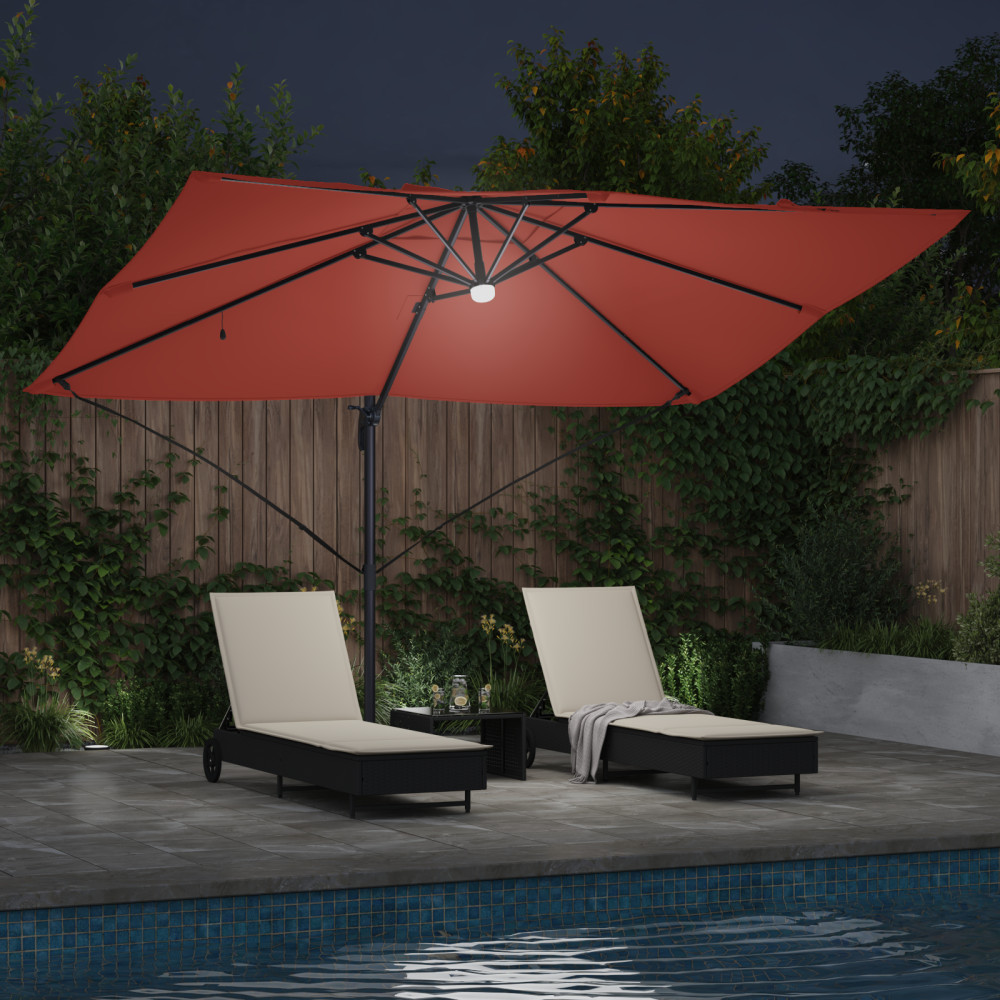 Produktbild för Parasoll Terracotta 351 x 250 x 253 cm Polyester och aluminium