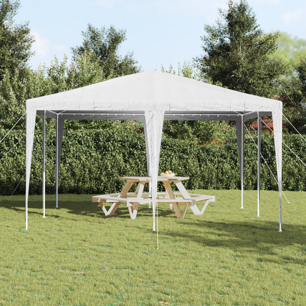 Produktbild för Partytält Vit 400 x 400 x 266 cm Polyeten och Stål
