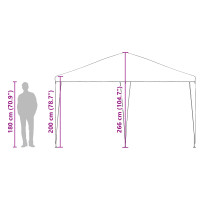 Produktbild för Partytält Blå 400 x 400 x 266 cm Polyeten och Stål