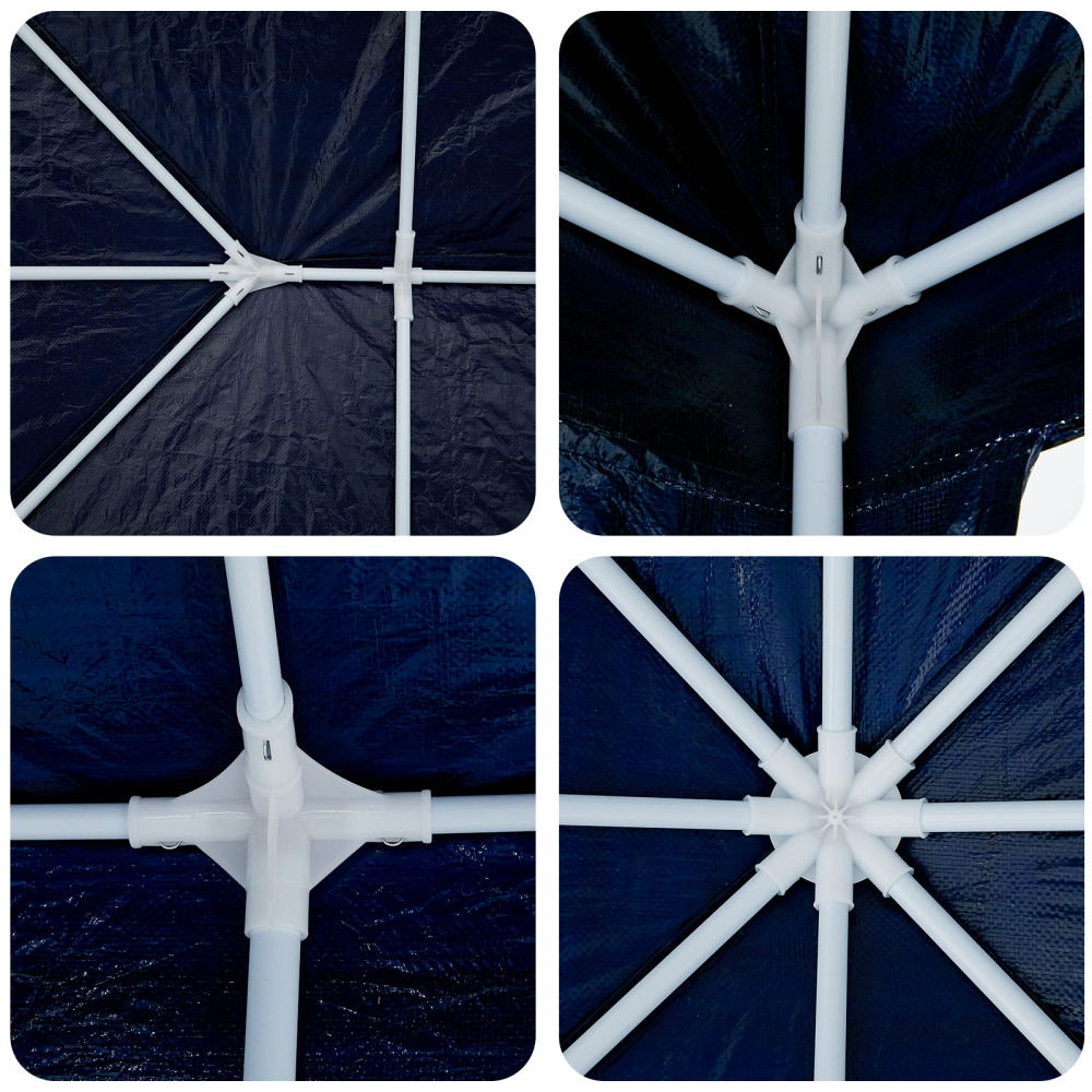 Produktbild för Partytält Blå 400 x 400 x 266 cm Polyeten och Stål