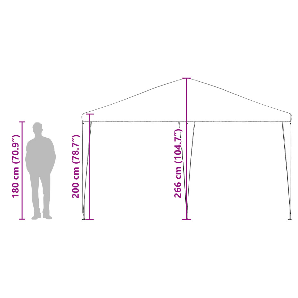 Produktbild för Partytält Antracit 400 x 400 x 266 cm Polyeten och Stål