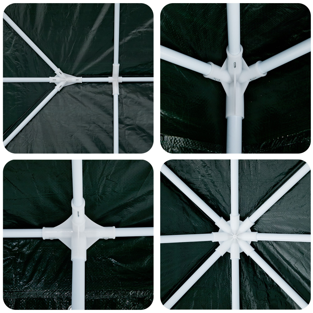 Produktbild för Partytält Grön 400 x 400 x 266 cm Polyeten och Stål