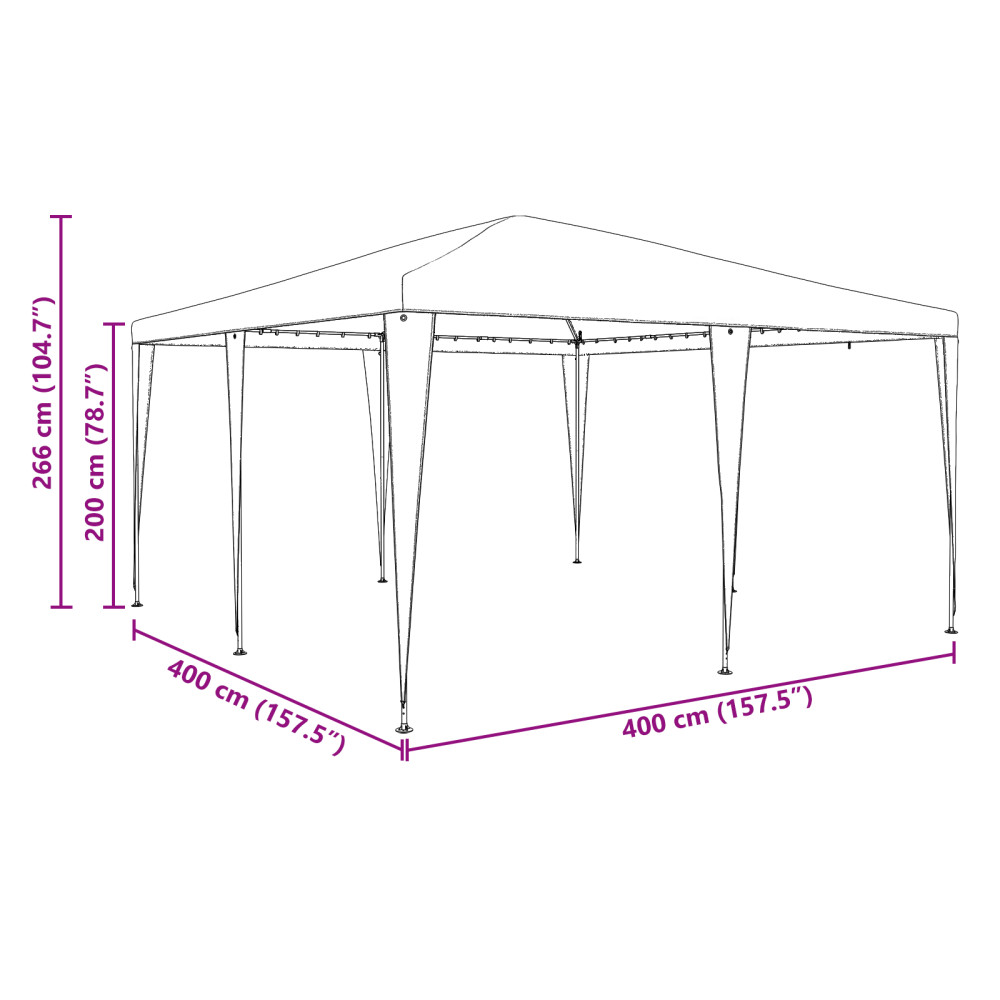 Produktbild för Partytält Grön 400 x 400 x 266 cm Polyeten och Stål