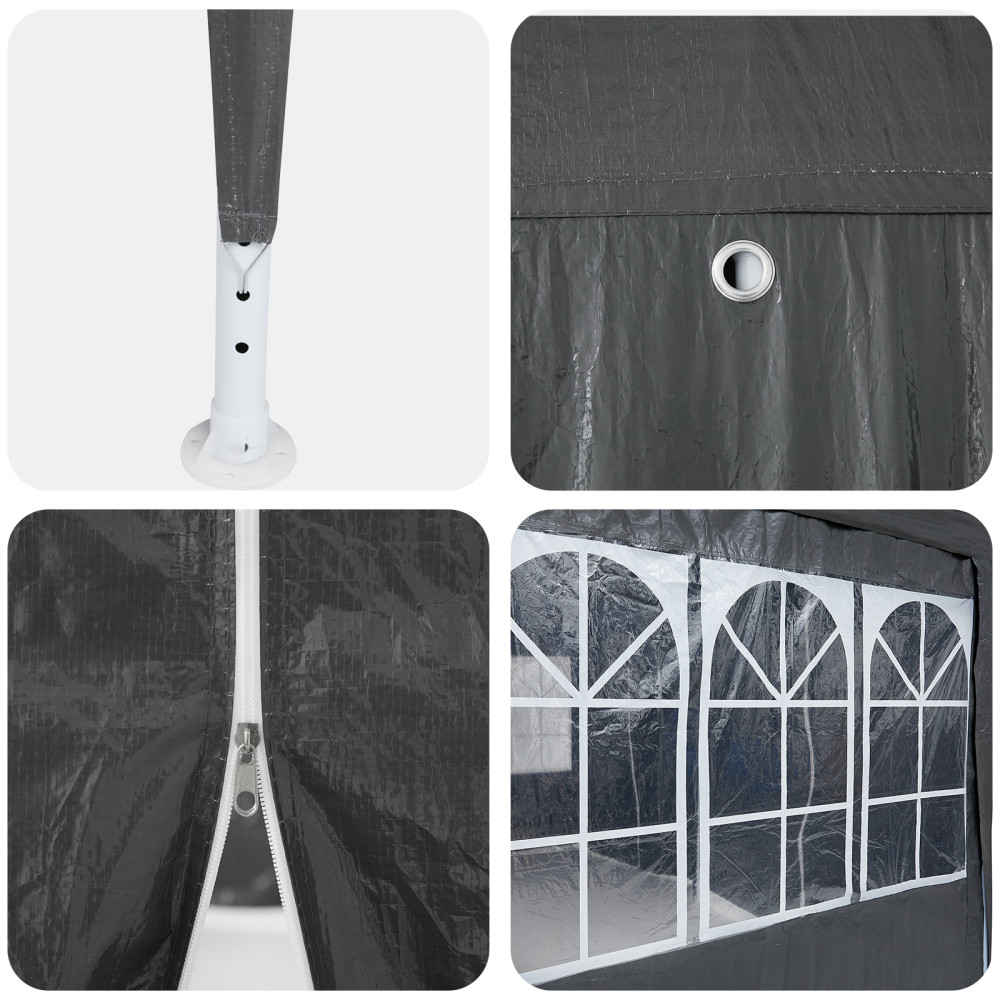 Produktbild för Partytält Antracit 400 x 400 x 266 cm polyeten