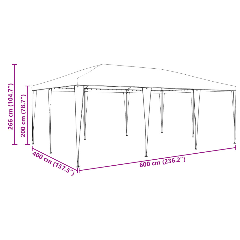 Produktbild för Partytält Antracit 600 x 400 x 266 cm Polyeten och Stål