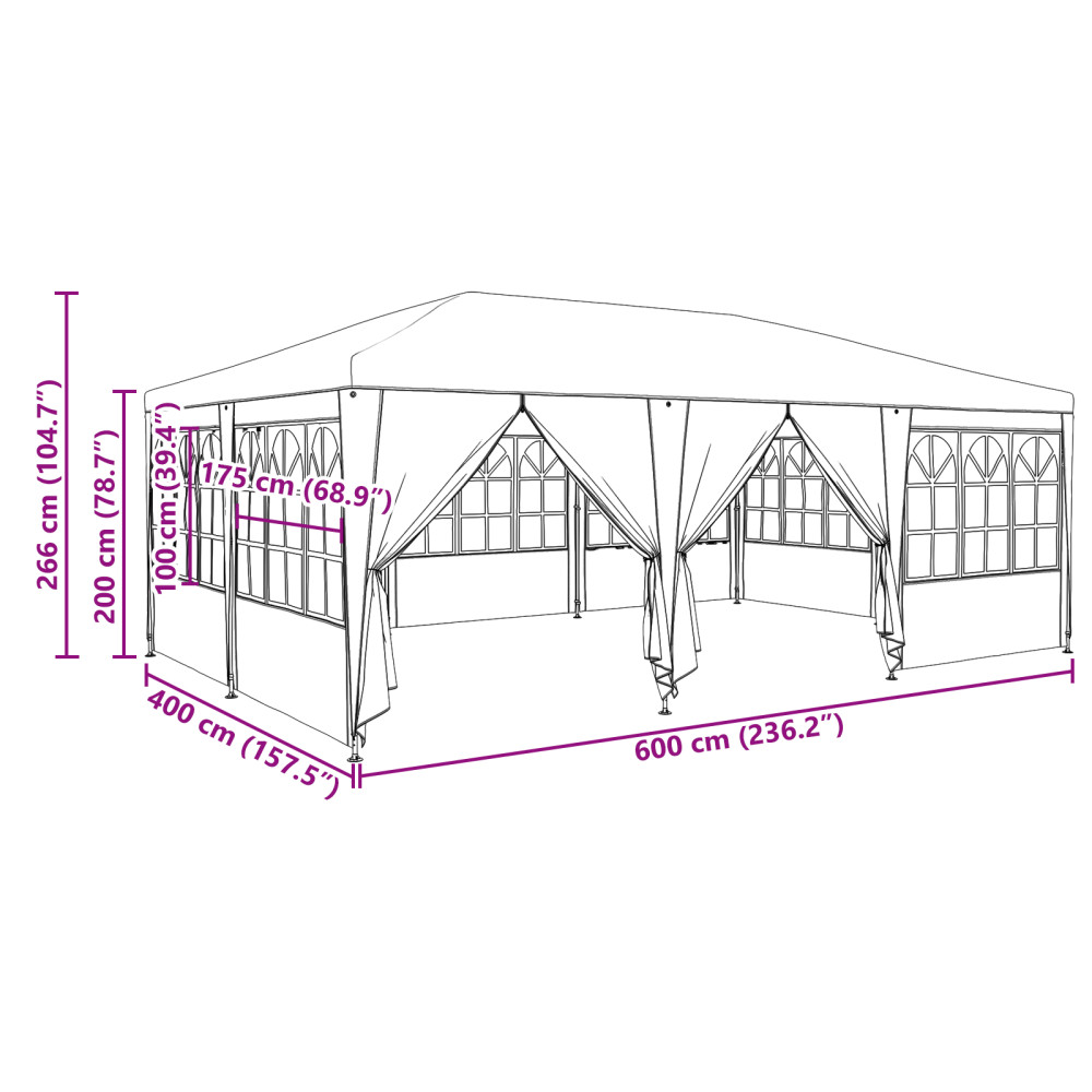 Produktbild för Partytält Blå 600 x 400 x 266 cm polyeten