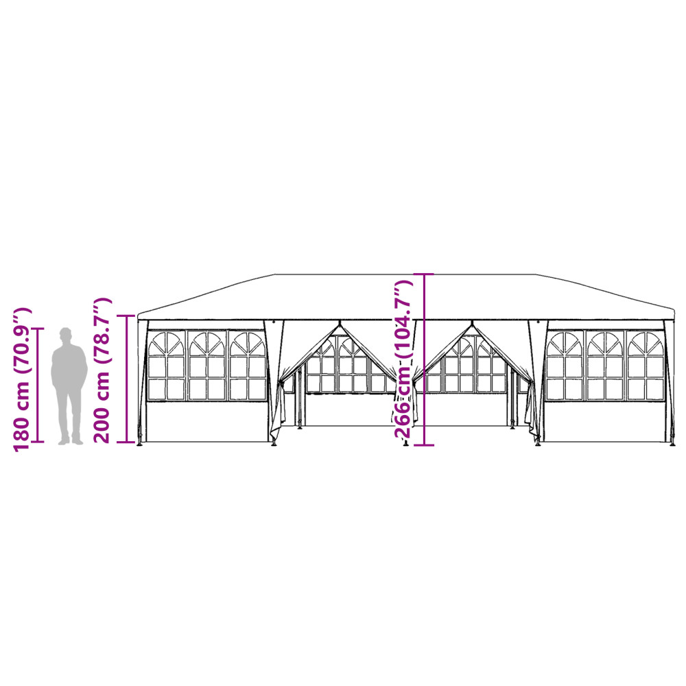 Produktbild för Partytält Vit 800 x 400 x 266 cm polyeten