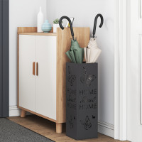 Produktbild för Regn Paraplyställ med lagring Svart 15,5 x 15,5 x 49 cm Stål