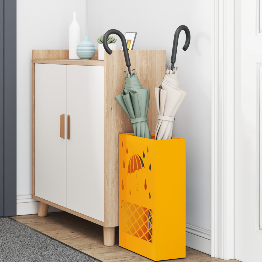 Produktbild för Regn Paraplyställ Senapsgul 28 x 12 x 41 cm Stål