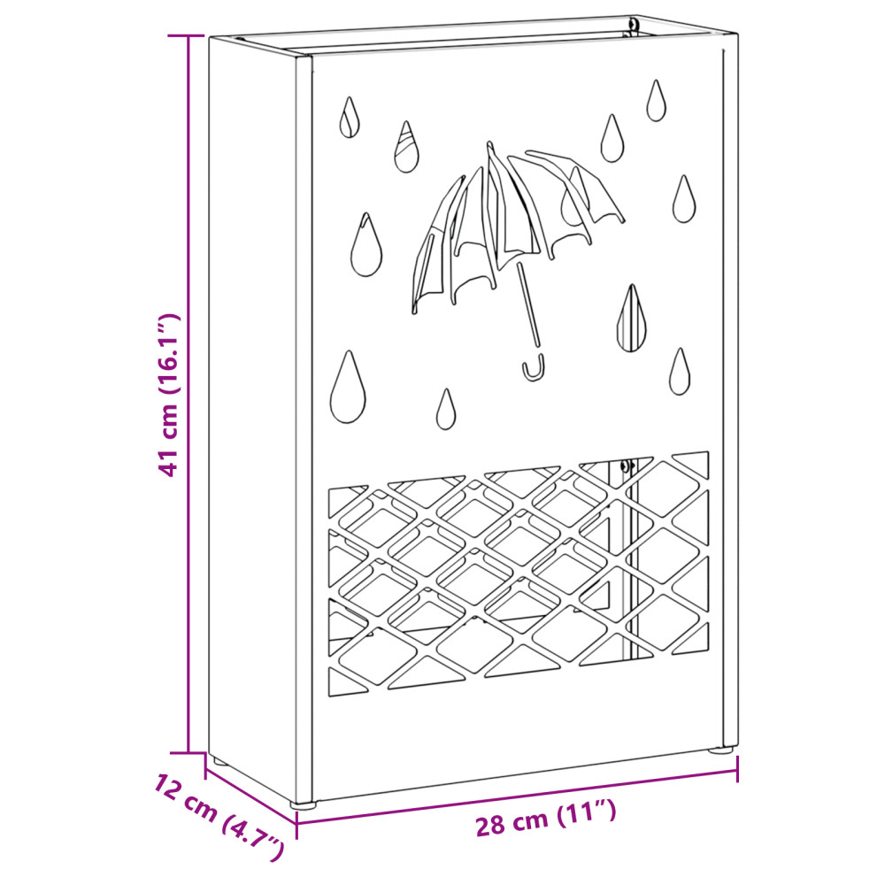 Produktbild för Regn Paraplyställ Senapsgul 28 x 12 x 41 cm Stål