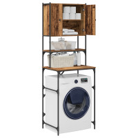 Produktbild för Tvättmaskinskåp Gammalt trä 68 x 48,5 x 194 cm Konstruerat trä