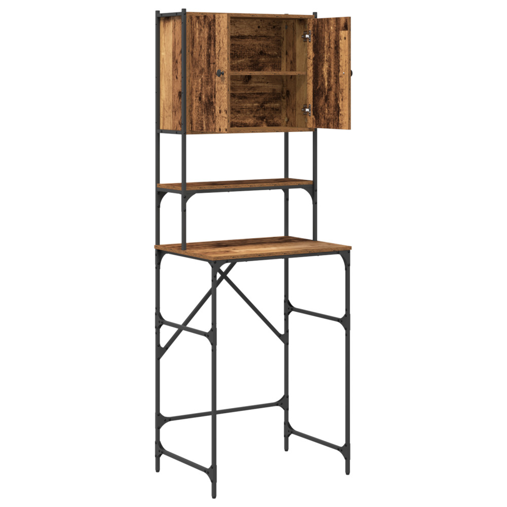 Produktbild för Tvättmaskinskåp Gammalt trä 68 x 48,5 x 194 cm Konstruerat trä