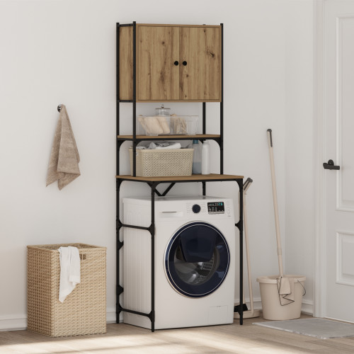 vidaXL Tvättmaskinskåp Artisan Ek 68 x 48,5 x 194 cm Konstruerat trä
