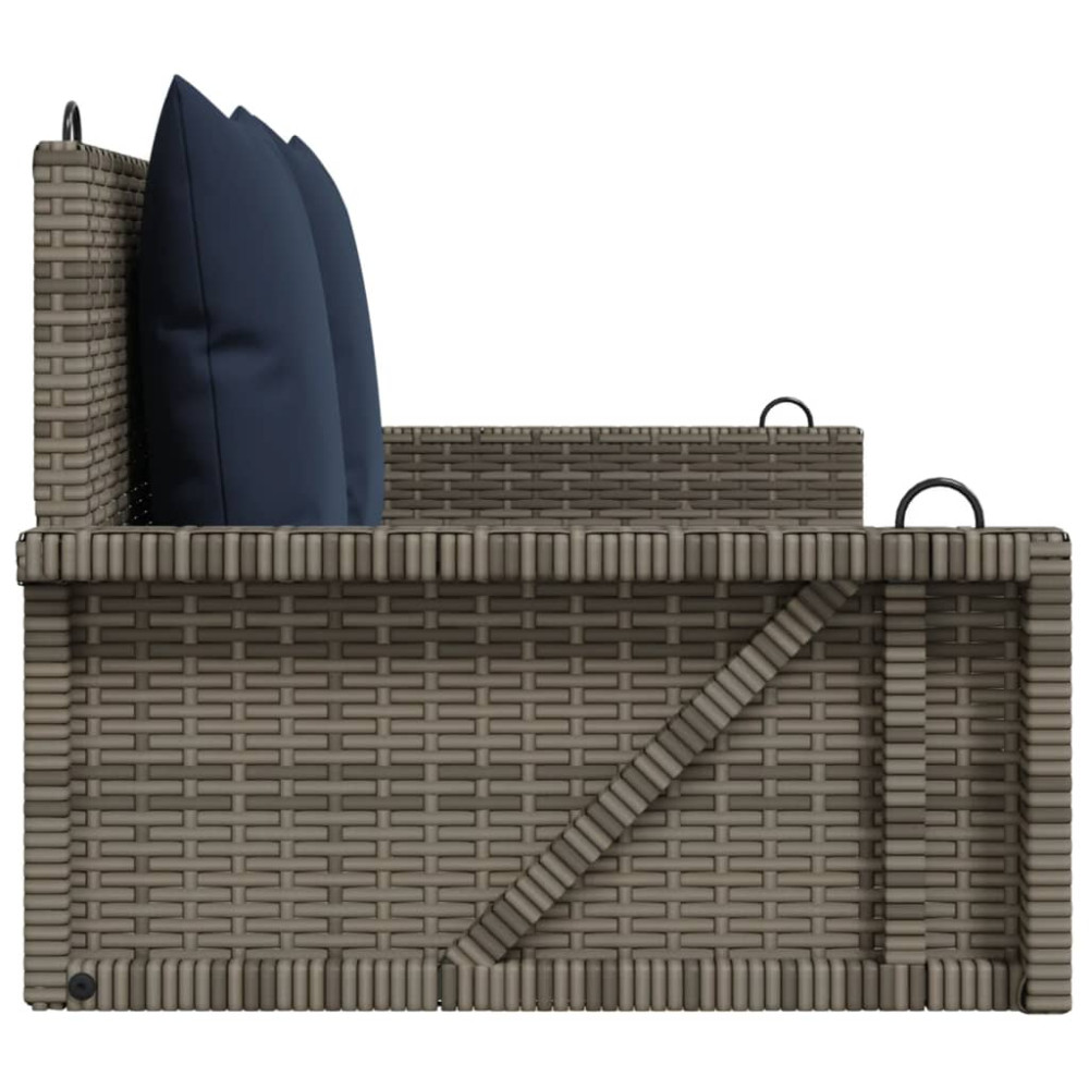 Produktbild för Gungbänk med kuddar grå 119x56x48 cm polyrotting