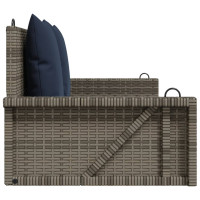 Produktbild för Gungbänk med kuddar grå 119x56x48 cm polyrotting