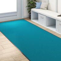 Produktbild för Dörrmatta Övrigt Cyan och svart 120 x 250 cm Polyamid och PVC