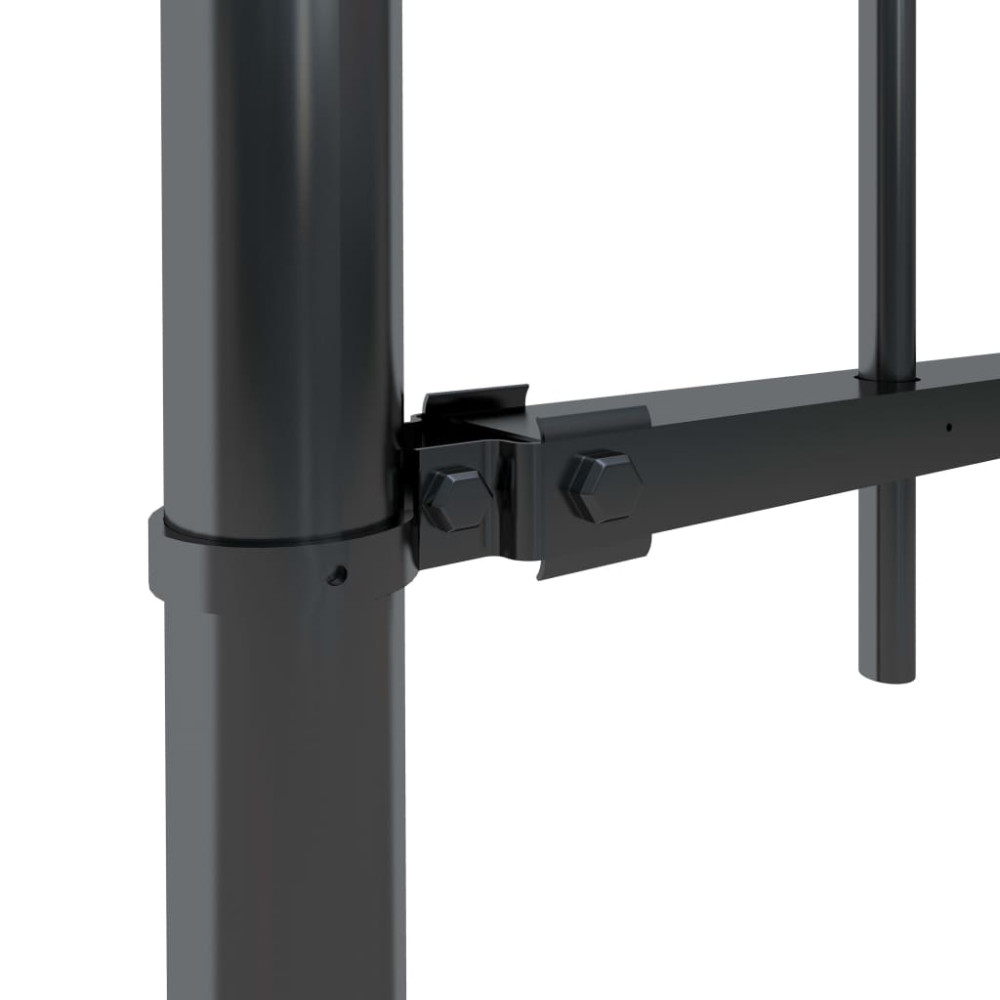 Produktbild för Trädgårdsstaket med bågeöverdel stål 1070x150 cm svart