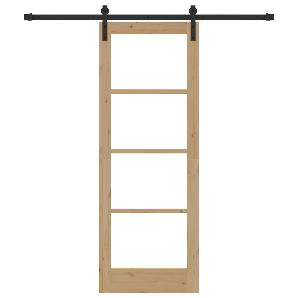 Produktbild för Skjutdörr ORKDAL Naturlig och svart 73,5 x 198,5 cm