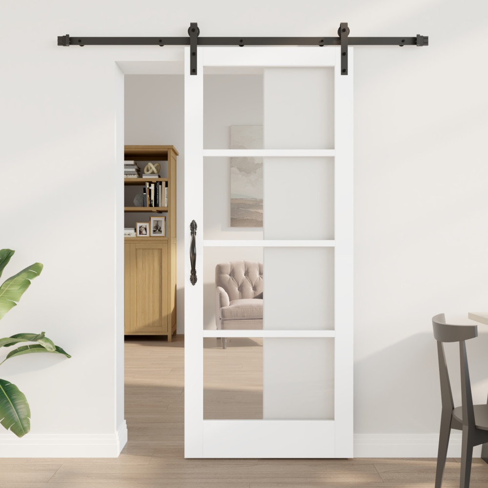 Produktbild för Skjutdörr ORKDAL Vit och svart 83 x 202 cm