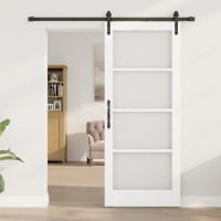 Produktbild för Skjutdörr ORKDAL Vit och svart 83 x 202 cm