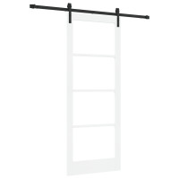 Produktbild för Skjutdörr ORKDAL Vit och svart 83 x 211 cm