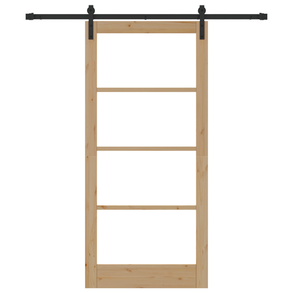 Produktbild för Skjutdörr ORKDAL Naturlig och svart 93 x 202 cm