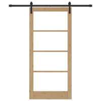 Produktbild för Skjutdörr ORKDAL Naturlig och svart 93 x 202 cm