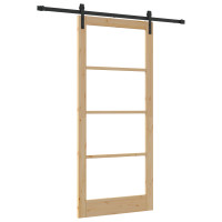 Produktbild för Skjutdörr ORKDAL Naturlig och svart 93 x 211 cm