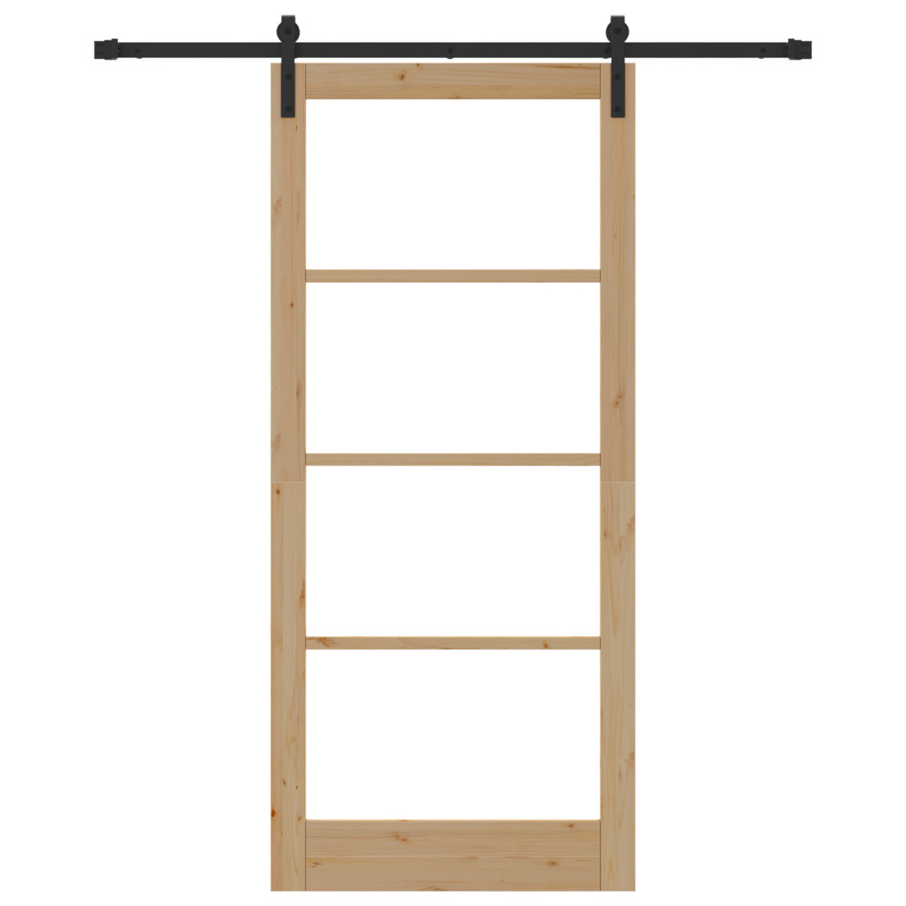 Produktbild för Skjutdörr ORKDAL Naturlig och svart 93 x 211 cm