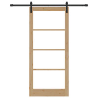 Produktbild för Skjutdörr ORKDAL Naturlig och svart 93 x 211 cm