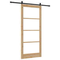 Produktbild för Skjutdörr ORKDAL Naturlig och svart 93 x 211 cm