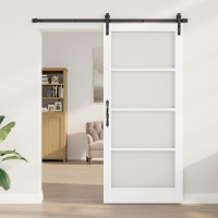 Produktbild för Skjutdörr ORKDAL Vit och svart 93 x 211 cm