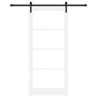 Produktbild för Skjutdörr ORKDAL Vit och svart 93 x 211 cm
