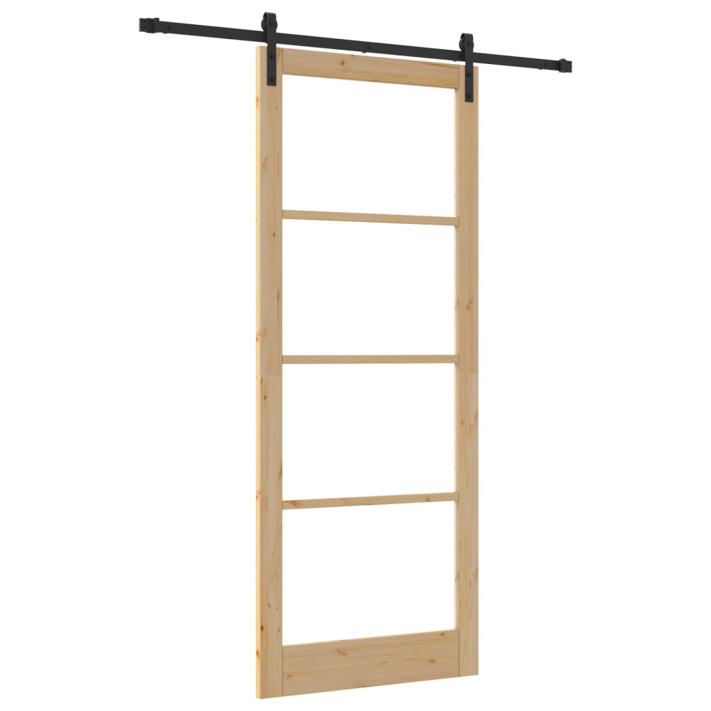 Produktbild för Skjutdörr ORKDAL Naturlig och svart 93 x 232 cm