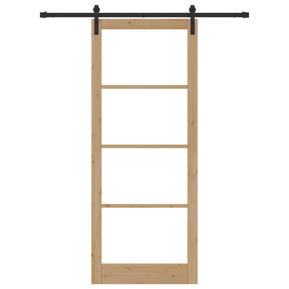 Produktbild för Skjutdörr ORKDAL Naturlig och svart 93 x 232 cm