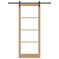 Produktbild för Skjutdörr ORKDAL Naturlig och svart 93 x 232 cm