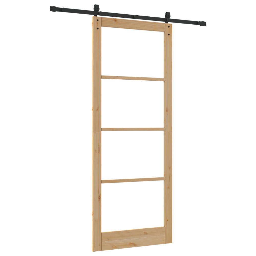 Produktbild för Skjutdörr ORKDAL Naturlig och svart 93 x 232 cm