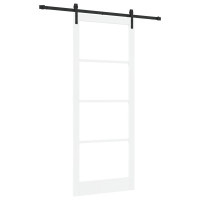 Produktbild för Skjutdörr ORKDAL Vit och svart 93 x 232 cm