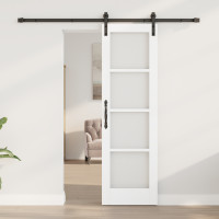 Produktbild för Skjutdörr ORKDAL Vit och svart 61 x 198,5 cm