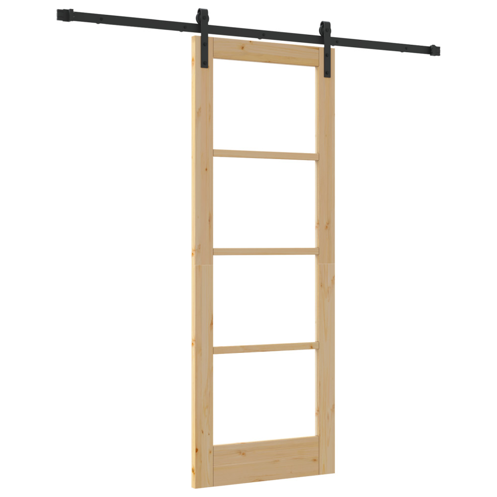 Produktbild för Skjutdörr ORKDAL Naturlig och svart 73,5 x 198,5 cm