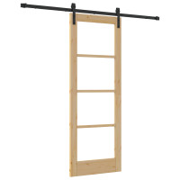 Produktbild för Skjutdörr ORKDAL Naturlig och svart 73,5 x 198,5 cm