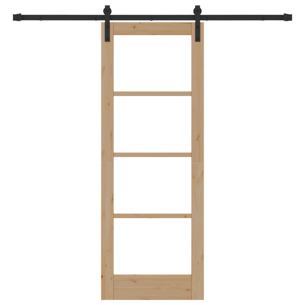Produktbild för Skjutdörr ORKDAL Naturlig och svart 73,5 x 198,5 cm
