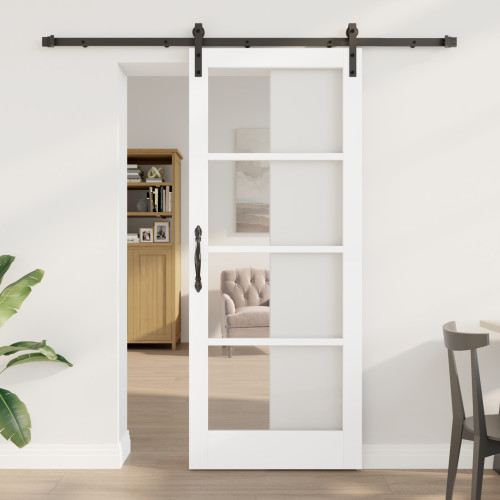 vidaXL Skjutdörr ORKDAL Vit och svart 83 x 202 cm