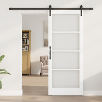 Produktbild för Skjutdörr ORKDAL Vit och svart 83 x 202 cm