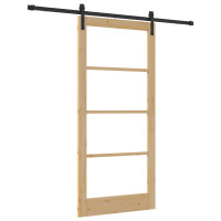 Produktbild för Skjutdörr ORKDAL Naturlig och svart 93 x 202 cm