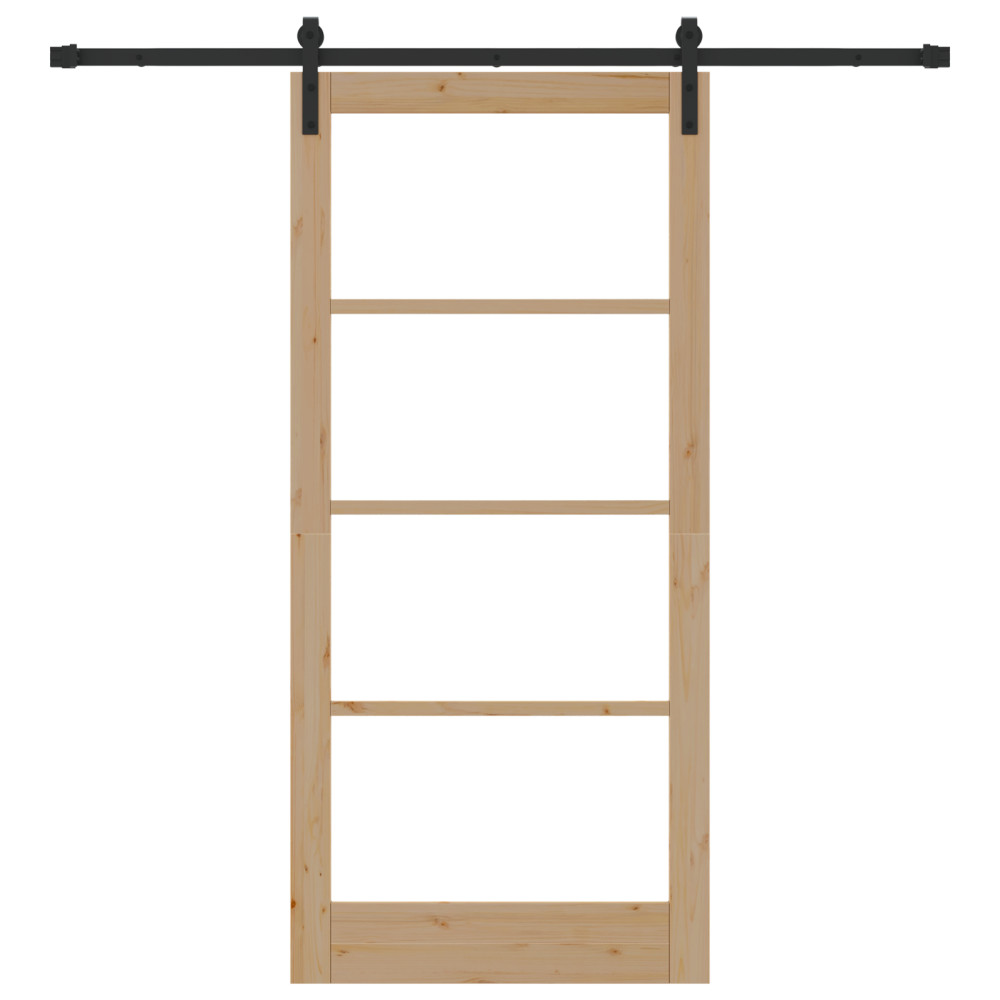 Produktbild för Skjutdörr ORKDAL Naturlig och svart 93 x 202 cm