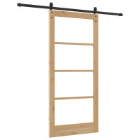 Produktbild för Skjutdörr ORKDAL Naturlig och svart 93 x 202 cm