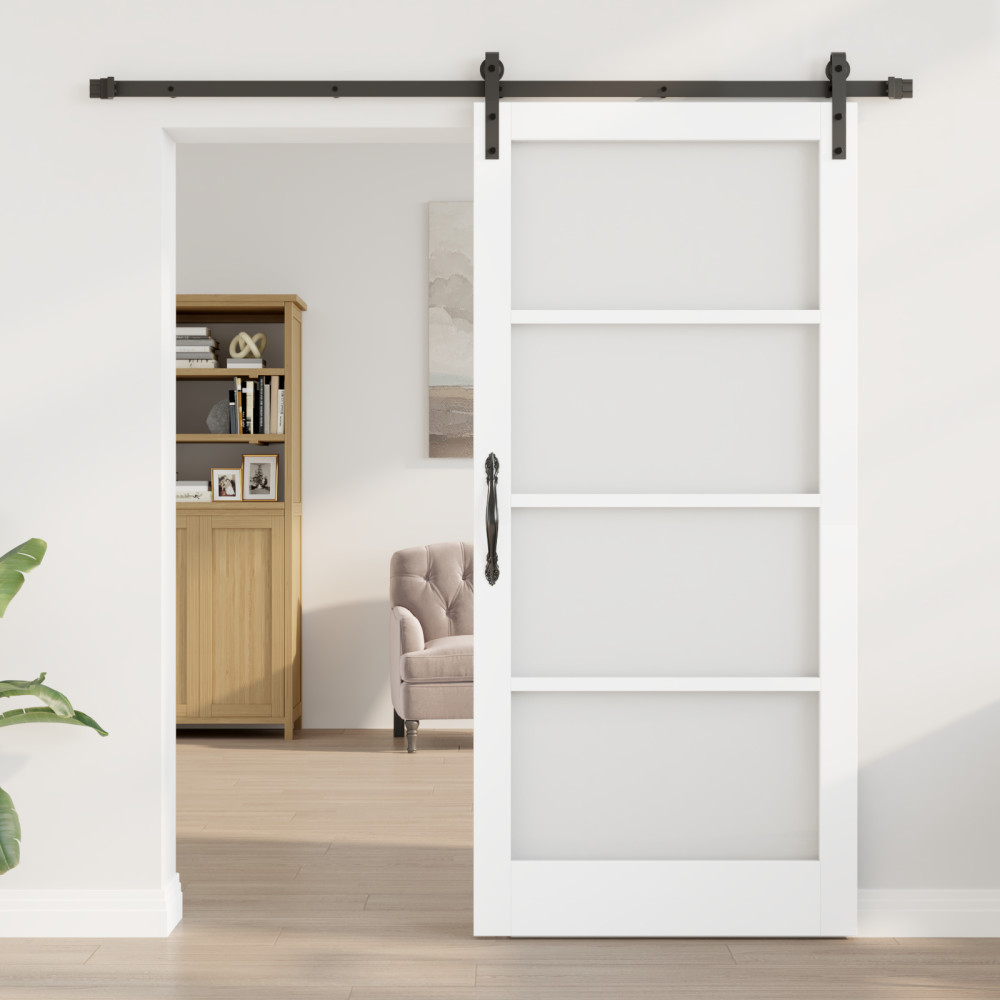 Produktbild för Skjutdörr ORKDAL Vit och svart 93 x 202 cm
