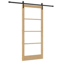 Produktbild för Skjutdörr ORKDAL Naturlig och svart 93 x 211 cm