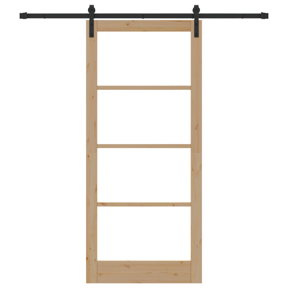 Produktbild för Skjutdörr ORKDAL Naturlig och svart 93 x 211 cm